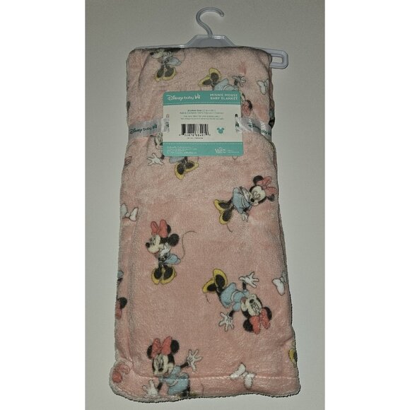 NEW Disney Baby Minnie Mouse Baby Blanket Bows Pink Fleece Minky Dot SUPER SOFT - Picture 4 of 5